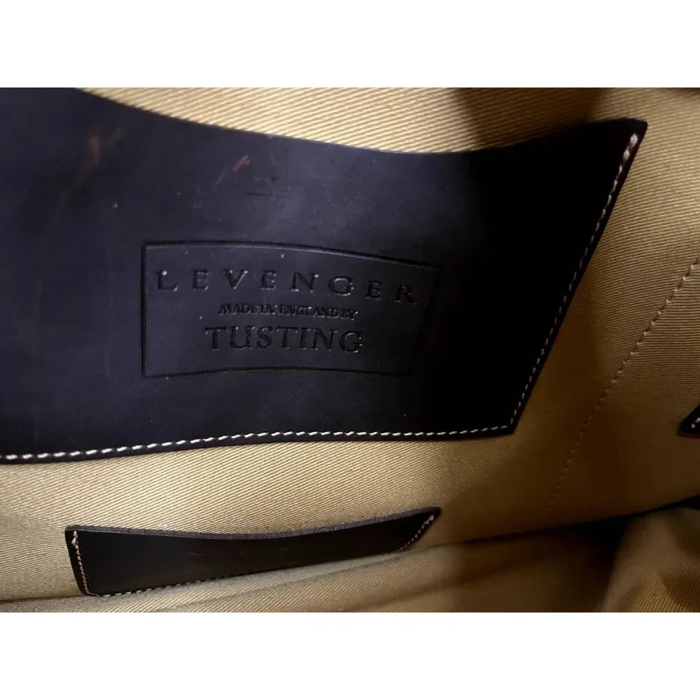 Tusting Levenger Marston Leather Ziptop Briefcase Messenger Bag